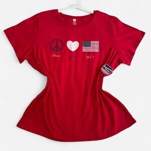 American summer Women's XXXL Red Graphic Tee